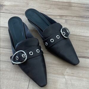 H&M Brown Mules with Silver Accents